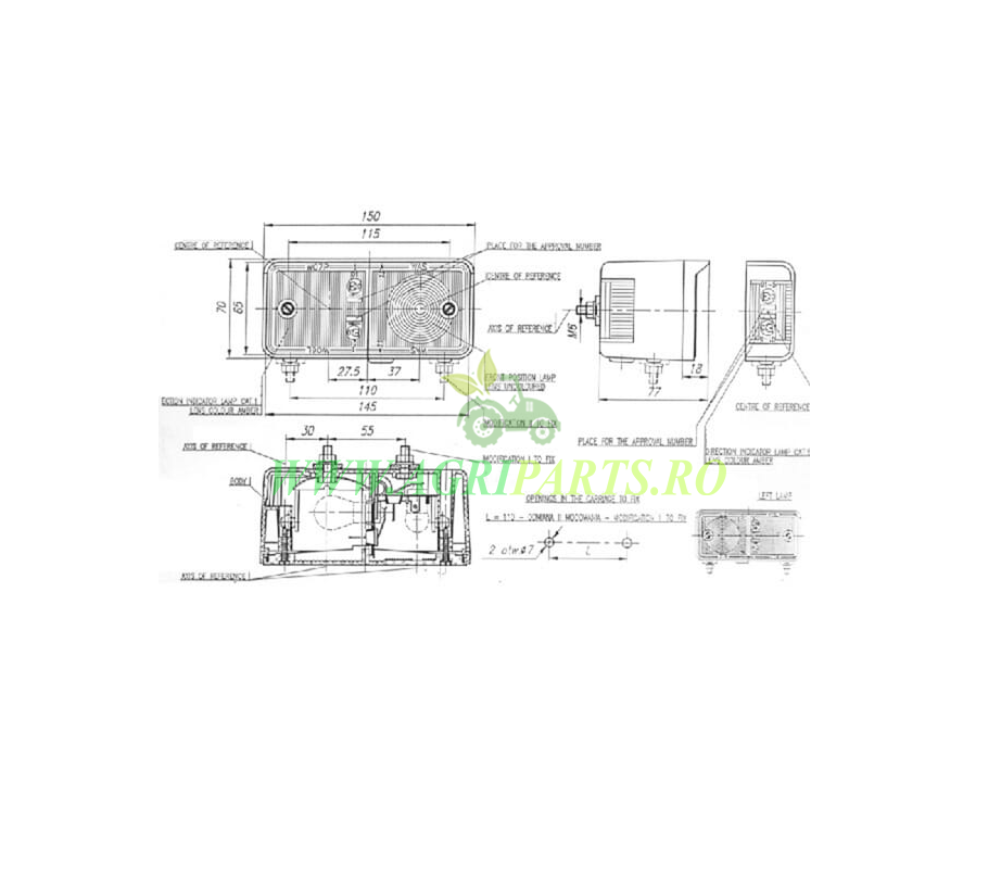 Lampa semnalizator fata dreapta tractor/utilaj constructii/camion