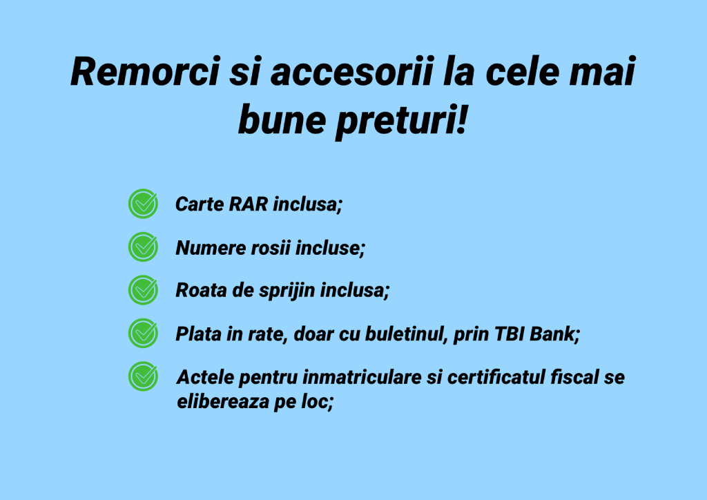 Remorca auto A210 2050 x 1140 x 340MM 750 Kg.