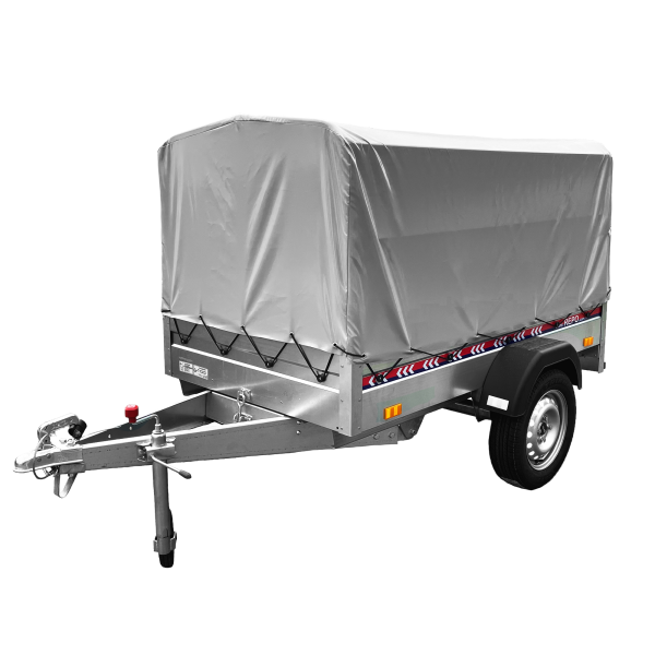 Remorca Auro REPO DRS 2010 PLUS Basculabila 2000 x 1050 x 1200 mm 750 kg, cu cadru si prelata.