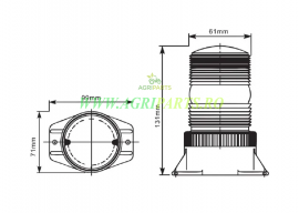 Girofar LED 10-110V 22W montare cu surub