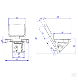 Scaun pasager fata tractor John Deere - AL114321; AL159655; AL173569