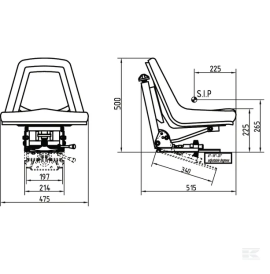 Scaun din PVC cu suspensie mecanica, negru