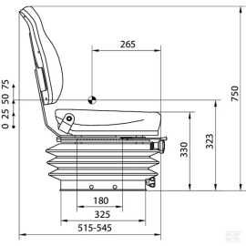 Scaun din PVC cu suspensie mecanica, negru