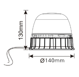 Girofar LED 12/24 V, 24W, Galben