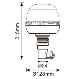 Girofar LED 12/24V 8W montare pe stalp DIN EMC