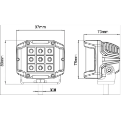 Lampa de lucru LED 30W 2850lm patrata 10/30V 89x97mm