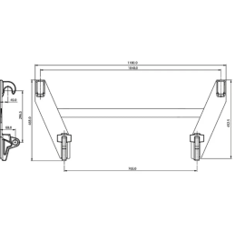 Set carlige cu placa, sudabile, pentru cadre cu schimbare rapida Euro-Norm cupa/furca baloti, diametru bolt 40 mm