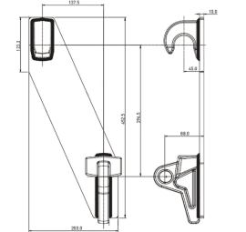 Set carlige cu placa, sudabile, pentru cadre cu schimbare rapida Euro-Norm cupa/furca baloti, diametru bolt 40 mm