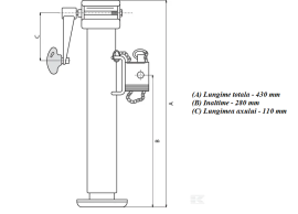 Picior de sprijin extensibil remorca, capacitate maxima 1300 Kg