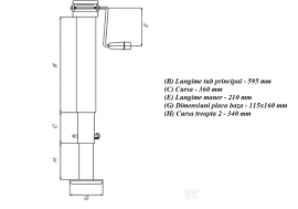 Picior de sprijin extensibil, cu manivela, pentru remorca, capacitate 3270 Kg