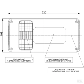Lampa spate dreapta, bec halogen, 12/24V