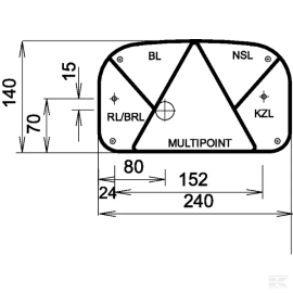 Lampa spate stanga, bec halogen, Multipoint 2, 12V