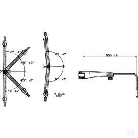 Brat de oglinda, telescopic, pentru tractoare/utilaje 