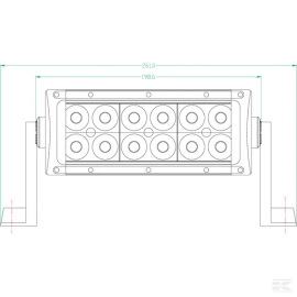 Bara lumini de lucru LED 36W 3060lm dreptunghiulara 12/24V alba 198,6x79,5mm cablu flood 12 LED-uri