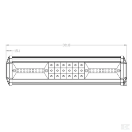 Bara lumini de lucru LED 81W 7290lm dreptunghiulara 12/24V alba 301,8x89mm cablu combo 54 LED-uri