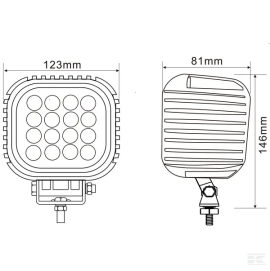 Lampa de lucru LED 48W 4000lm patrata 10-30V 123x81x123mm tip spot