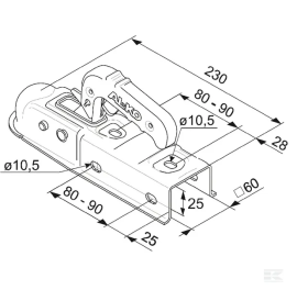 Cuplaj cu cap sferic AK7VE Plus, sarcina max. 750 Kg, ax 60 mm