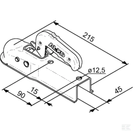 Cuplaj cu bila remorcare AK7/G PLU, sarcina maxima 750 Kg, ax 45 mm