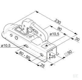 Cuplaj cu cap sferic AK7VD Plus, sarcina max. 750 Kg, ax 50 mm