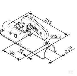 Cuplaj cu bila remorcare AK7/F PLUS, sarcina max. 750 kg, ax 50 mm