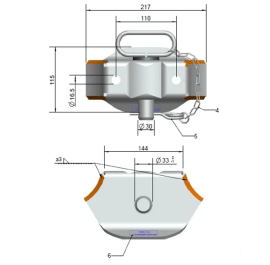 Cupla remorca FBR-40, sarcina max. 4300 kg, pentru remorcile fara cadru rotativ