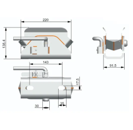 Cupla remorca SBR-80, sarcina max. 8000 kg, pentru remorcile fara cadru rotativ