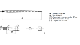 Dinte incarcator frontal 36x1100mm, piulita M22x1,5mm, negru