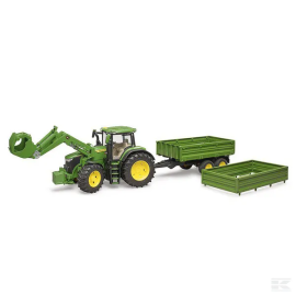 Tractor John Deere 7R 350 cu incarcator frontal si remorca