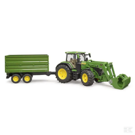 Tractor John Deere 7R 350 cu incarcator frontal si remorca