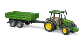 Tractor John Deere 5115M cu remorca basculabila - Bruder 2108