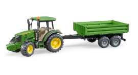 Tractor John Deere 5115M cu remorca basculabila - Bruder 2108