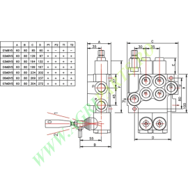 Distribuitor hidraulic cu doua manete MBV5 A1C1(G3/8)KZ1