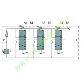 Distribuitor hidraulic cu trei manete P80