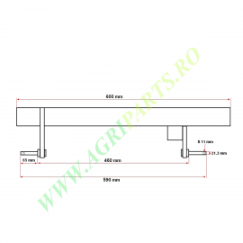 Plug agricol 2 trupite pentru tractor 15-25 CP, latime 400 mm, adancime 200-250 mm, 64 Kg.