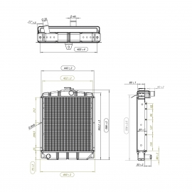 Radiator racirea apa, din cupru cu 4 celule, pentru Fiat 315 415