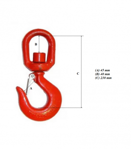 Carlig rotativ, sarcina maxima 5300 Kg, cu siguranta 