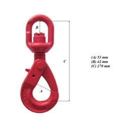 Carlig rotativ cu autoblocare, sarcina maxima 5300 Kg.