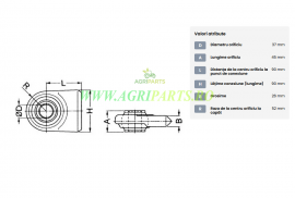 Nuca/capat tirant cu rotula sferica sudabila, orificiu Ø37 mm, categoria 3