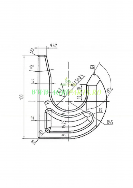 Carlig sudabil otel forjat, pentru bolt M40, potrivit pentru incarcator frontal