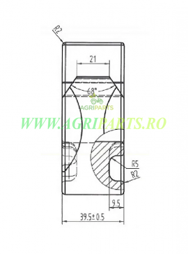 Carlig sudabil otel forjat, pentru bolt M40, potrivit pentru incarcator frontal