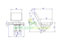 Scaun pasager fata tractor John Deere - AL114321; AL159655; AL173569