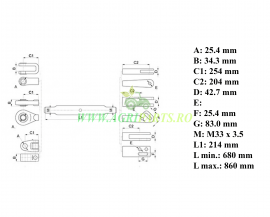 Tirant vertical pentru John Deere - AL159543