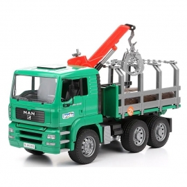 Camion forestier MAN cu macara de incarcare - Bruder 02769