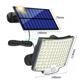 Lampa LED cu panou solar telecomanda si baterie 1500mAh, IP65