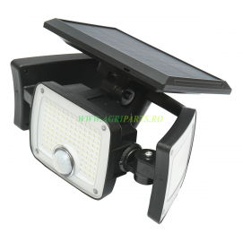 Lampa LED 2700 lm cu panou solar telecomanda si baterie 2400mAh, IP65