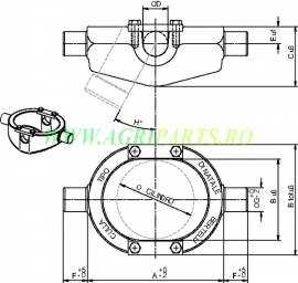 Inel fixare cilindru hidraulic D2 112mm