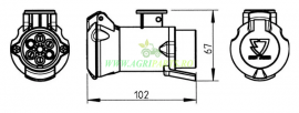 Adaptor scurt 7-13 pini pentru priza remorca