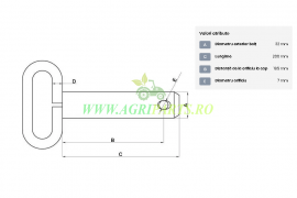 Bolt cu maner 32x185mm