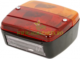 Lampa spate stanga patrata 12-24V rosu/galben, prindere cu surub, 105x100x52mm