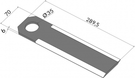 Cutit tocator 290x70x6mm DR12300 - Olimac
